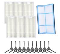 Erabros RS1 Kit de remplacement pour aspirateur de robot avec brosse latérale et filtre primaire, lot de 6 brosses + filtre