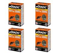 ERADIC Anti-Rats & Souris - 4x10 Sachets Pâtes Fluorescentes - 4x150g - Efficacité Maximale - Tous Lieux - ERSPTFLUO150X4