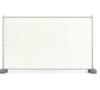 EraGreen Bâche de clôture de chantier, 176 x 341 cm, blanche, bâche brise-vue et bâche pour clôture de chantier, imperméable, indéchirable et durable, en tissu polyéthylène de 140 g/m², avec œillets