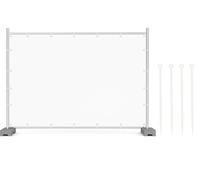 EraGreen Lot de 10 bâches de clôture de chantier, 220 serre-câbles inclus, 176 x 341 cm, blanc, bâche brise-vue et bâche imperméable, indéchirable et durable en tissu polyéthylène de 140 g/m², avec