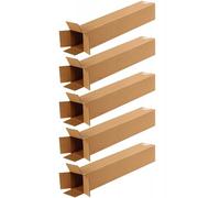 EraGreen Lot de 5 tubes d'expédition carrés de qualité supérieure - Carton 250 x 250 x 1200 mm - Carton d'expédition DHL, DPD, GLS - Carton pliable à 1 cannelure - FEFCO201 B-Welle