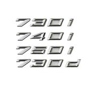 ERAKAFZTTK 1 pièces Argent 3D ABS emblème Badge Logo carrosserie arrière Coffre numéro Lettre Autocollants 730i 740i 750i 730d Style adapté for BMW série 7(730d)