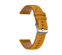 ERAKAFZTTK Bracelet de montre en cuir 20 mm/22 mm for Samsung Galaxy 42 mm/46 mm, bracelet de rechange for Samsung Gear S2/S3/Galaxy Active 1/2(Yellow brown si,20mm)
