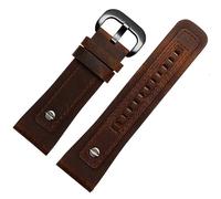 ERAKAFZTTK Bracelet de montre en cuir véritable Fit For Friday ''/01 en daim et cuir de vache marron M2m1/01 for homme 28 mm(D-brown-nail-BK-K24)