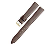 ERAKAFZTTK Bracelet de montre en cuir véritable for femme, compatible Fit For Flyta Clover Flower Language One Jonas & Verus, première couche de cuir de vache, 12 mm, 14 mm, 16 mm(Brown-Golden,22mm)