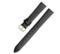 ERAKAFZTTK Bracelet de montre en cuir véritable for femme, compatible Fit For Flyta Clover Flower Language One Jonas & Verus, première couche de cuir de vache, 12 mm, 14 mm, 16 mm(Black-Golden,20mm)