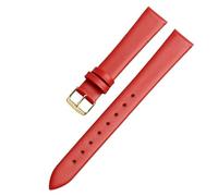 ERAKAFZTTK Bracelet de montre en cuir véritable for femme, compatible Fit For Flyta Clover Flower Language One Jonas & Verus, première couche de cuir de vache, 12 mm, 14 mm, 16 mm(Red-Golden,20mm)