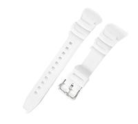 ERAKAFZTTK Bracelet de montre en silicone for hommes Fit for Casio AEQ-110W W-218H/F-108 Ae1200/1000/1300 SGW300W-800H W-S200H/800H/216H/735H/215(White-Steel-K5)