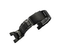 ERAKAFZTTK Bracelet de montre étanche en acier inoxydable massif 26 x 14 mm for Casio GST-B100/W300/400g/S120/W130l, Fit For interface concave for outils(Black)
