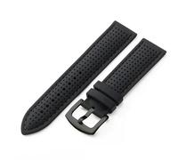 ERAKAFZTTK Bracelet de montre universel en silicone, confortable, souple, noir et orange, compatible avec les montres Fit For Tissot 20, 22 et 24 mm, accessoires en caoutchouc(Black-Black-K2,22mm)