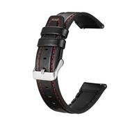 ERAKAFZTTK Bracelet en cuir et silicone 20 mm/22 mm for montre connectée Fit For Mibro Lite2, compatible Fit For Mibro C3/C2/A1/A2/X1/Lite 3 Pro/Air/Color(Black resi,20mm Width)