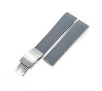 ERAKAFZTTK Convient au bracelet Fit For Longines Conquest 21 mm Fit For boucle déployante en caoutchouc et outil de plongée en silicone L3.742/781, accessoires de sport for hommes(Gray-Steel-Z10)