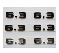 ERAKAFZTTK Emblèmes chromés Mats Brillants Noirs numéro 6.3 for Mercedes Benz AMG W207 W211 W212 W203 W204 W205 C63 E63(6.3 (2pc) Chrome)