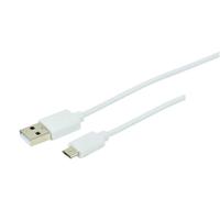 Erard Câble micro USB mâle vers USB mâle 2,4 A 1 m Blanc