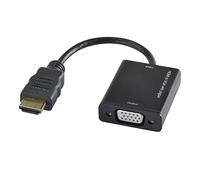 Erard 727966 HDMI VGA Noir Adaptateur de Cable - Adaptateur pour Cable (HDMI, VGA, Mâle/Femelle, 0,15 m, Noir)