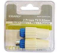 ERARD CONNECT Lot de 2 Prises TV Elsey - 9.52 mm - 1 mâle + 1 femelle