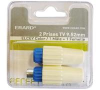 ERARD Kit de 2 prises - TV - 9.52mm - M/F - blanc