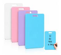 Erasable Badge Note, 2026 New Reusable Silicone Badge Notepad for Office, Mini Erasable Whiteboard with Dual-Side Writable & Fade-Proof (Four Vertical Colors)