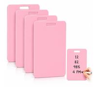 Erasable Badge Note, 2026 New Reusable Silicone Badge Notepad for Office, Mini Erasable Whiteboard with Dual-Side Writable & Fade-Proof (Vertical+Pink*4)