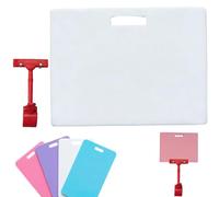 Erasable Badge Note, Reusable Silicone Mini Whiteboard Clipboard with ID Badge Clip, Waterproof Pocket Notepad, Dual-Side Writable, Fade-Proof & No Blur (Horizontal-01)