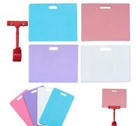 Erasable Badge Note, Reusable Silicone Mini Whiteboard Clipboard with ID Badge Clip, Waterproof Pocket Notepad, Dual-Side Writable, Fade-Proof & No Blur (Horizontal-4PCS)
