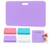 Erasable Badge Note, Reusable Silicone Vertical Horizontal Badge Buddy, Reusable Mini Whiteboard Clipboard, Dual-Sided Writable, Silicone Memo Pad for Nurses Doctors Teachers (B-Purple)