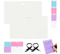 Erasable Badge Sticky Notes, Erasable Badge Note, Reusable Silicone Notepad, Mini Whiteboard for ID, Vertical and Horizontal Pads for Quick Reminders during Daily Shifts (B-White*2)