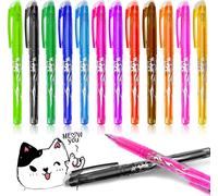 Erasable Ballpoint Pens Colorful Gel Ink Pens For School Supplies, Office Supplies, Students (Pack Of 12)