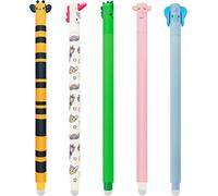 Erasable Gel Pen,With Ball On The End To Erase Ink Without Damaging The Sheet,Cartoonit Friction Gel Ink Pens 0.5 Mm Tip 5pcs