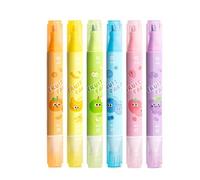 Erasable Highlighter, Colorful Double Tip Marker, Quick Drying Writing Tool, Smooth Stationery Supplies, Ideal for Journaling, Planner, Notes, Project Writing, Study, Offices, School, 5.91 Inches