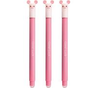 Erasable Pig, 3 Animal Erase It Pens, 0.7 Mm Blue Gel Pen