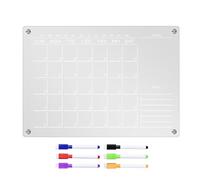 Erasable Planner Board - Magnetic Dry Erase Board, Monthly Schedule Organizer, Weekly Task Planning Boards | Clear Acrylic Whiteboard For Refrigerator, Kitchen Meal Planning, Home Office Organizer