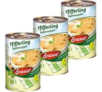 Erasco Soupe à la crème aux girolles avec crème fraîche naturellement délicieuse 390ml 3er Pack