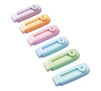 Eraser - Lot de 6 gommes télescopiques - Push Pull - Gomme colorée pour écoliers, classes scolaires, tâches d'art - Dessin de croquis - Design de dessin animé - Gomme élégante pour apprendre