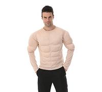 EraSpooky Chemise musculaire pour hommes accessoire de Costume d'halloween pour bodybuilder chemise musculaire rembourrée pour adultes L Beige