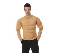 EraSpooky Chemise musculaire pour hommes accessoire de Costume d'halloween pour bodybuilder chemise musculaire rembourrée pour adultes M Khaki