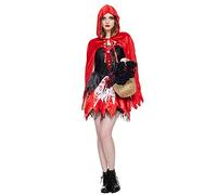 EraSpooky Costume de chaperon rouge maléfique pour femmes adultes pour Halloween, carnaval, vêtements de soirée à thème pour dames