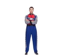 EraSpooky Costume de pilote de voiture de course pour hommes tenue de course de ligne d'arrivée d'halloween pour adultes robe fantaisie de jeu de rôle XL