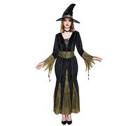 EraSpooky Costume de sorcière méchante adulte pour Halloween, carnaval, vêtements de soirée à thème