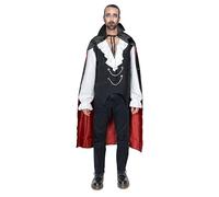 EraSpooky Déguisement de Vampire Classique pour Homme avec Cape Costume de Comte Dracula pour Halloween