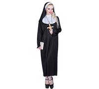 EraSpooky Femme Nonne Costume Robe Fantaisie Sister Act Sainte Religieux Outfit