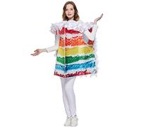 EraSpooky Women Rainbow Cake Costume Adult Halloween Food Party Fancy Dress