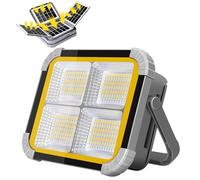 ERAY 150W Projecteur LED Rechargeable Portable avec 4 Panneaux Solaires, Lampe de Travail 12000mAh/336 Perles LED/4 Modes/IP64, Projecteur de Chantier pour Garage, Camping