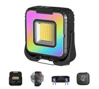 ERAY Projecteur LED Rechargeable Double Face 1000 Lumens - 8 Modes, Batterie 5000mAh, IPX4 Étanche & Lumière RVB, Lampe de Travail Portable pour Camping, Atelier, Garage, Urgence, Extérieur