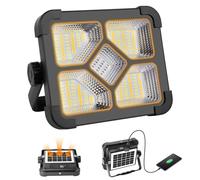 ERAY Projecteur LED Rechargeable, Projecteur LED Chantier Portable Batterie 6000mAh, Lampe de Travail IP66/4 Modes/174 Perles/Power Bank, Projecteur de Chantier pour Garage, Camping, Extérieur