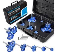 ERAYCO Kit d'alésoir de tuyau en PVC à triple lame, outil d'alésoir en plastique pour plomberie, 3 lames en PVC pour SCH40, ABS, tuyaux en CPVC, 6 pièces (1,9 cm, 2,5 cm, 3,8 cm, 5,1 cm, 7,6 cm, 10,2