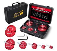 ERAYCO Lot de 6 alésoirs de tuyau en PVC, outil d'alésoir en plastique, s'adapte aux perceuses standard de 1,27 cm, raccord en PVC pour tuyau SCH40 en PVC CPVC ABS (1,9 cm, 3,5 cm, 3,8 cm, 5,1 cm, 7,6