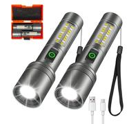 ErayLife LED Zoomable Lampe Torche-Lot de 2, 6 Modes, Rechargeable, 2000 LM