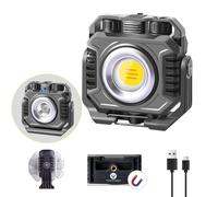 ErayLife Projecteur LED Rechargeable, 3000LM Projecteur LED Chantier Double Face, 6 Modes d'Éclairage 6000mAh Lampe de Travail Portable Dimmable avec Aimant, Rotatable 360° pour Garage, Camping
