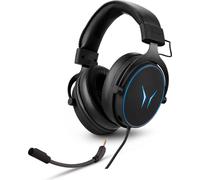 ERAZER Mage P20 Gaming Headset (câble de 240cm, supra-auriculaire, microphone flexible & amovible, télécommande, éclairage RGB, audio 3,5mm, USB, ES9260Q Soundchip)